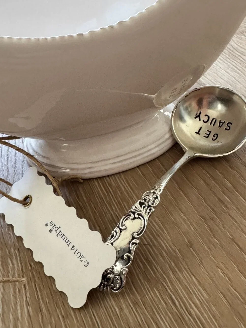 MUD PIE Gravy Boat Set with spoon, GET SAUCY, Thanksgiving, Holiday, BRAND NEW!